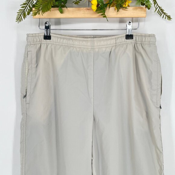 Vintage Nike Track Pants Womens Small Windbreaker Grey Lined Baggy Y2K Cream 90s - Picture 10 of 13